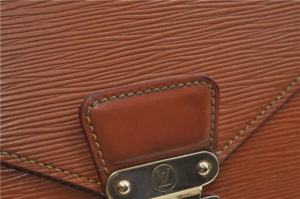 Auth Louis Vuitton Epi Serviette Ambassadeur Brown Briefcase M54418 LV 9098D