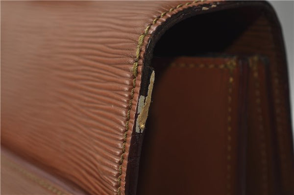Auth Louis Vuitton Epi Serviette Ambassadeur Brown Briefcase M54418 LV 9098D