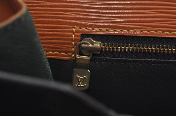 Auth Louis Vuitton Epi Serviette Ambassadeur Brown Briefcase M54418 LV 9098D