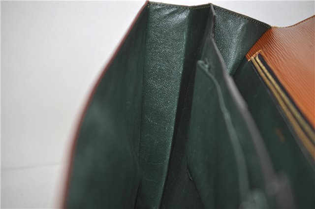Auth Louis Vuitton Epi Serviette Ambassadeur Brown Briefcase M54418 LV 9098D
