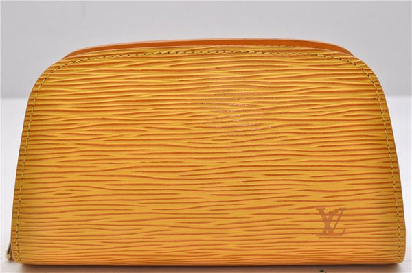 Authentic Louis Vuitton Epi Dauphine Cosmetic Pouch Yellow M48449 LV 9101C