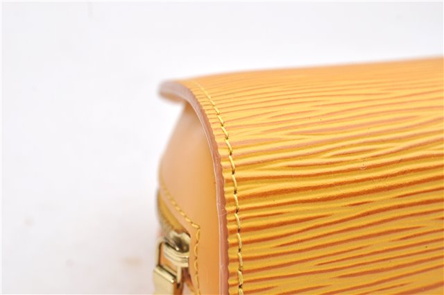 Authentic Louis Vuitton Epi Dauphine Cosmetic Pouch Yellow M48449 LV 9101C