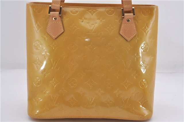 Authentic Louis Vuitton Vernis Houston Shoulder Hand Bag Yellow M91004 LV 9102D