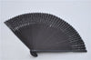 Authentic CELINE C Macadam Blason Folding Fan Wood Brown 9103D