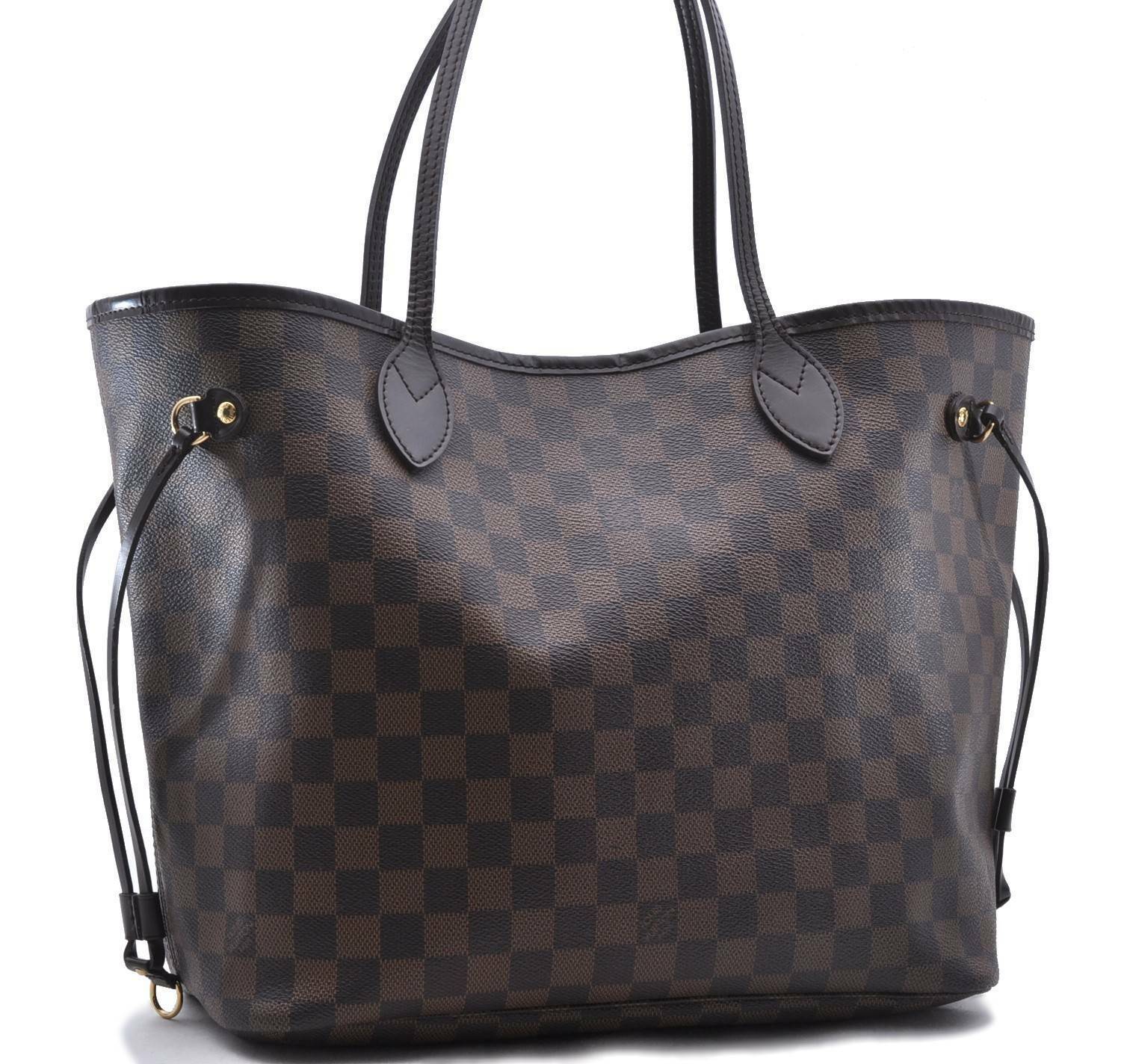 Authentic LOUIS VUITTON Damier Neverfull MM Tote Bag N51105 LV 9105A