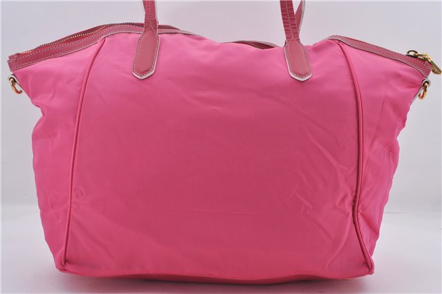 Authentic PRADA Nylon Leather 2Way Shoulder Hand Tote Bag Pink 9106D