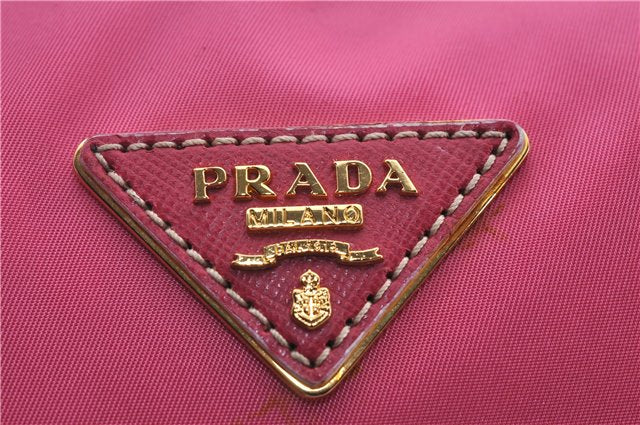 Authentic PRADA Nylon Leather 2Way Shoulder Hand Tote Bag Pink 9106D