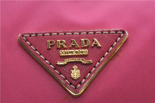 Authentic PRADA Nylon Leather 2Way Shoulder Hand Tote Bag Pink 9106D