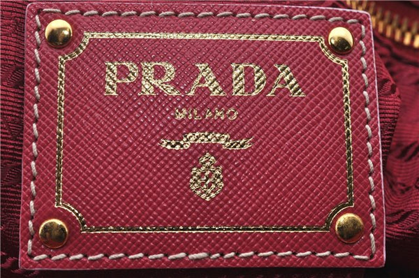 Authentic PRADA Nylon Leather 2Way Shoulder Hand Tote Bag Pink 9106D