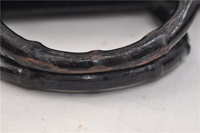 Authentic GUCCI Bamboo 2Way Tote Hand Bag Leather 0021034 Black 9107D