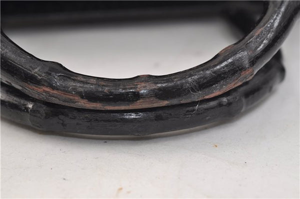 Authentic GUCCI Bamboo 2Way Tote Hand Bag Leather 0021034 Black 9107D