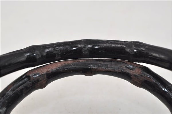 Authentic GUCCI Bamboo 2Way Tote Hand Bag Leather 0021034 Black 9107D