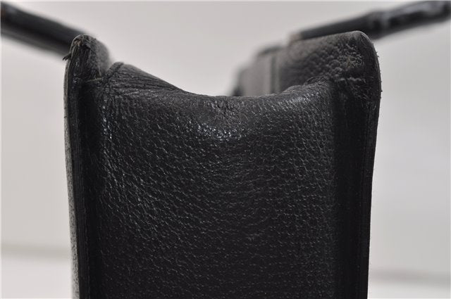 Authentic GUCCI Bamboo 2Way Tote Hand Bag Leather 0021034 Black 9107D