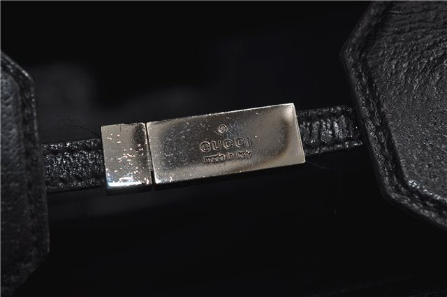 Authentic GUCCI Bamboo 2Way Tote Hand Bag Leather 0021034 Black 9107D