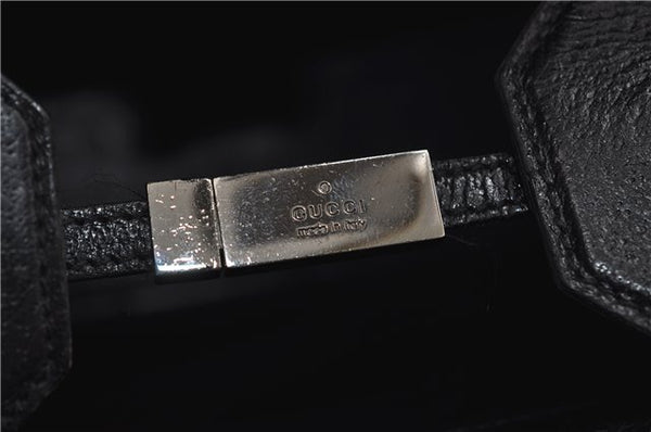 Authentic GUCCI Bamboo 2Way Tote Hand Bag Leather 0021034 Black 9107D