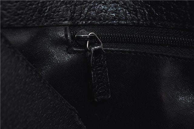 Authentic GUCCI Bamboo 2Way Tote Hand Bag Leather 0021034 Black 9107D