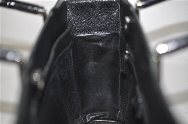 Authentic GUCCI Bamboo 2Way Tote Hand Bag Leather 0021034 Black 9107D