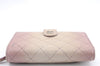 Authentic CHANEL Leather Bifold Wallet Purse Pink Ivory CC Logo 9113C