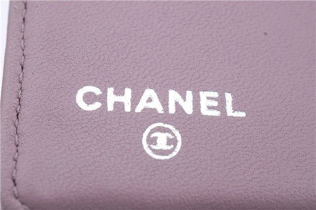 Authentic CHANEL Leather Bifold Wallet Purse Pink Ivory CC Logo 9113C