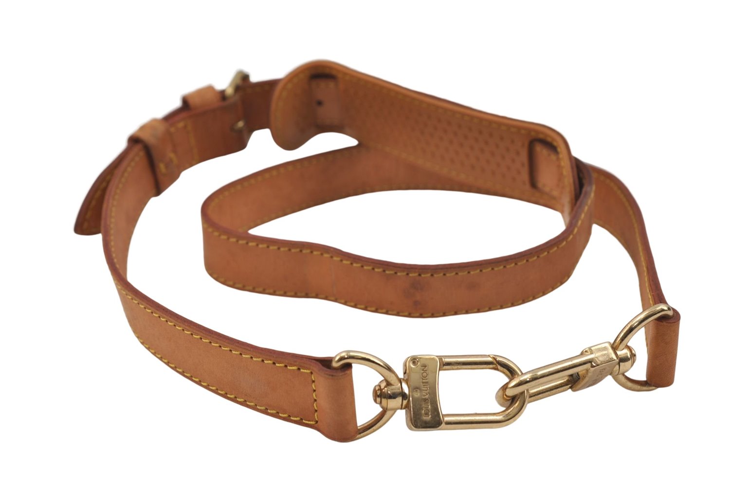 Authentic Louis Vuitton Leather Shoulder Strap Beige 35-46.1