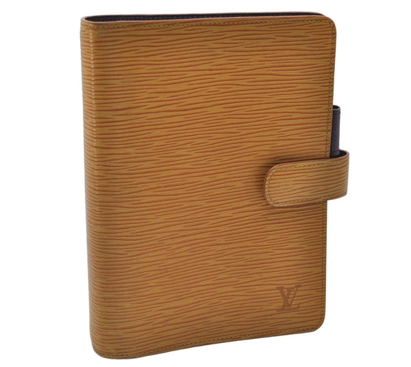 Authentic Louis Vuitton Epi Agenda MM Day Planner Cover Yellow R20049 LV 9115D