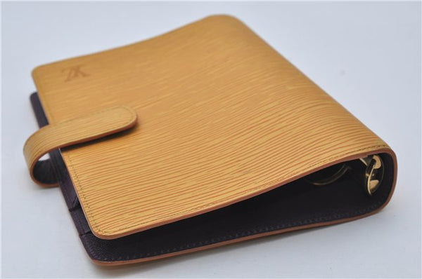 Authentic Louis Vuitton Epi Agenda MM Day Planner Cover Yellow R20049 LV 9115D