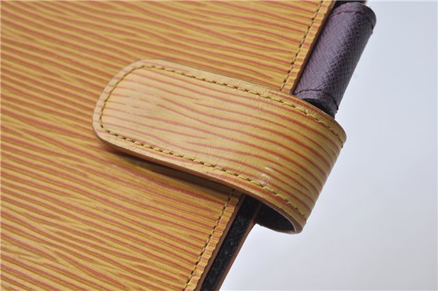 Authentic Louis Vuitton Epi Agenda MM Day Planner Cover Yellow R20049 LV 9115D