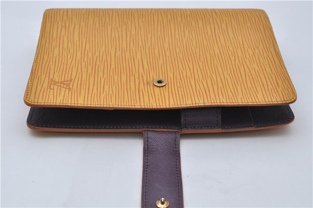 Authentic Louis Vuitton Epi Agenda MM Day Planner Cover Yellow R20049 LV 9115D