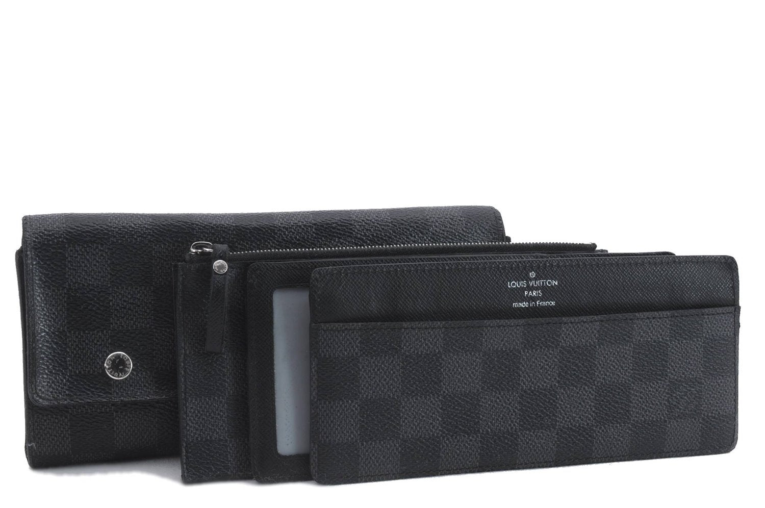 Auth Louis Vuitton Damier Graphite Portefeuille Long Modulable Wallet LV 9116C