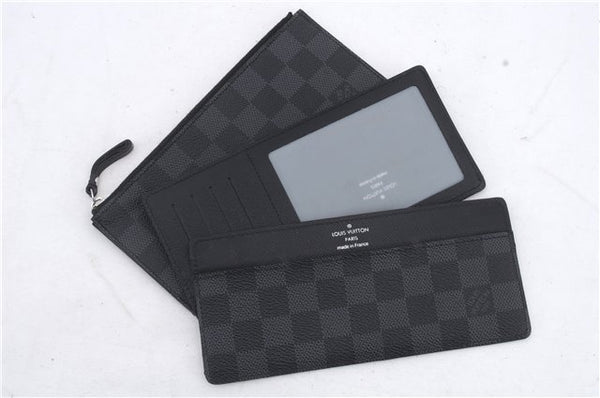 Auth Louis Vuitton Damier Graphite Portefeuille Long Modulable Wallet LV 9116C