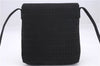 Authentic FENDI Zucchino Shoulder Cross Body Bag Canvas Leather Black 9117D