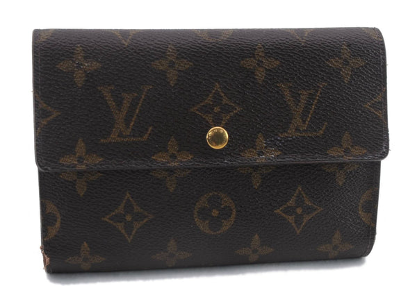 Authentic Louis Vuitton Monogram Porte Tresor Etui Papier Wallet M61202 LV 9118C