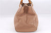 Auth GUCCI Bamboo Shopper Medium 2Way Tote Hand Bag Leather 323660 Beige 9118D