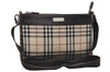 Authentic BURBERRY Nova Check Canvas Leather Shoulder Cross Body Bag Beige 9119D