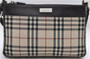 Authentic BURBERRY Nova Check Canvas Leather Shoulder Cross Body Bag Beige 9119D