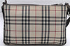 Authentic BURBERRY Nova Check Canvas Leather Shoulder Cross Body Bag Beige 9119D