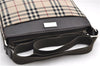 Authentic BURBERRY Nova Check Canvas Leather Shoulder Cross Body Bag Beige 9119D