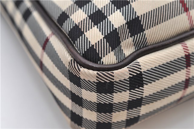 Authentic BURBERRY Nova Check Canvas Leather Shoulder Cross Body Bag Beige 9119D