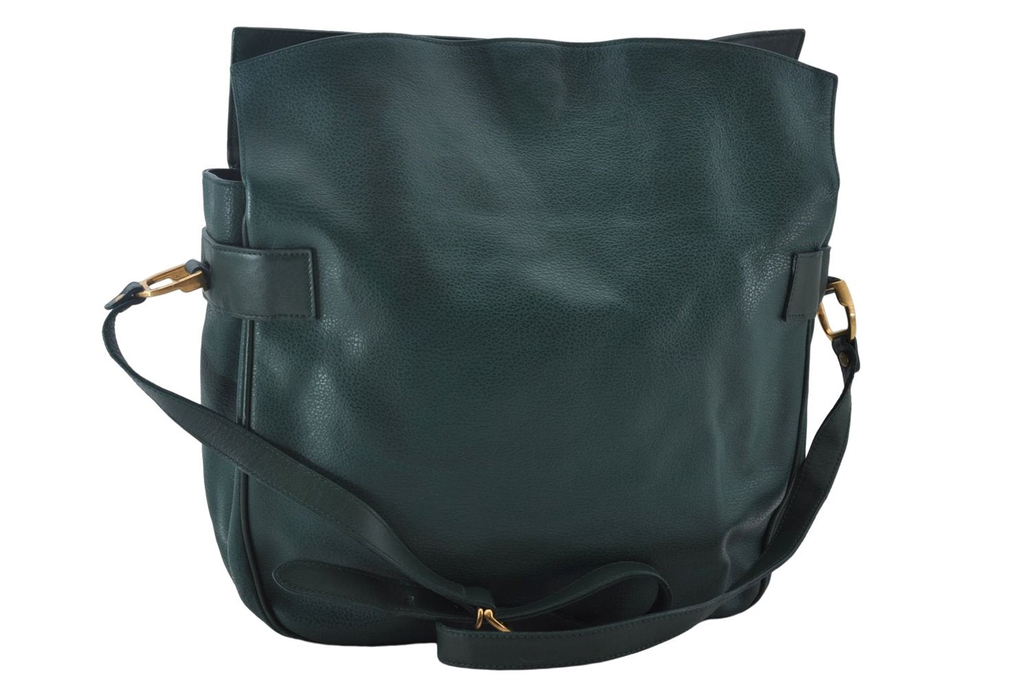 Authentic GUCCI Vintage Shoulder Cross Body Bag Purse Leather Green 9120D