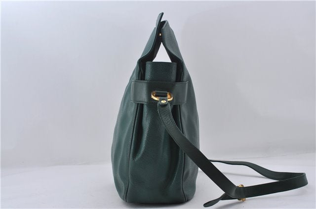 Authentic GUCCI Vintage Shoulder Cross Body Bag Purse Leather Green 9120D