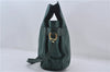 Authentic GUCCI Vintage Shoulder Cross Body Bag Purse Leather Green 9120D