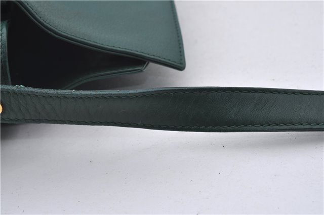 Authentic GUCCI Vintage Shoulder Cross Body Bag Purse Leather Green 9120D