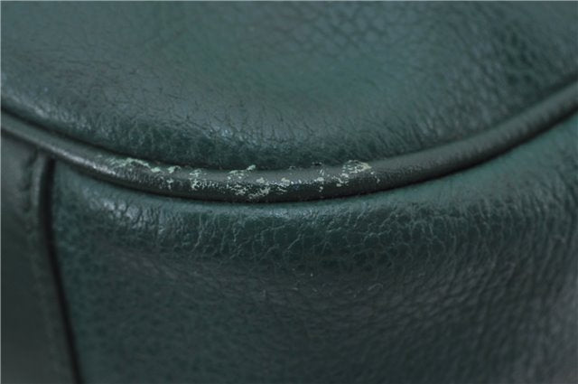 Authentic GUCCI Vintage Shoulder Cross Body Bag Purse Leather Green 9120D