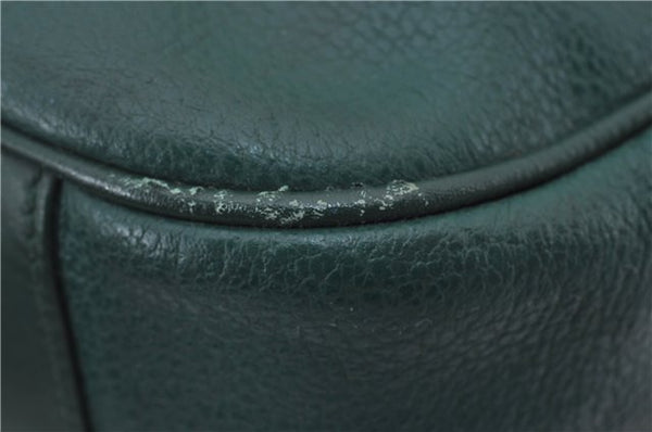 Authentic GUCCI Vintage Shoulder Cross Body Bag Purse Leather Green 9120D