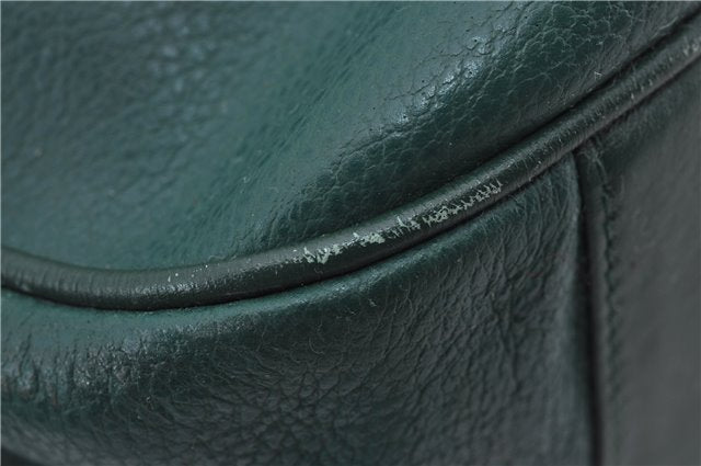 Authentic GUCCI Vintage Shoulder Cross Body Bag Purse Leather Green 9120D