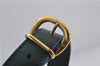 Authentic GUCCI Vintage Shoulder Cross Body Bag Purse Leather Green 9120D