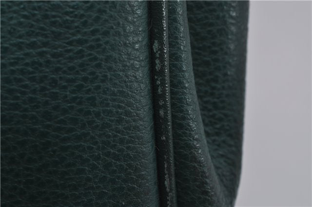 Authentic GUCCI Vintage Shoulder Cross Body Bag Purse Leather Green 9120D