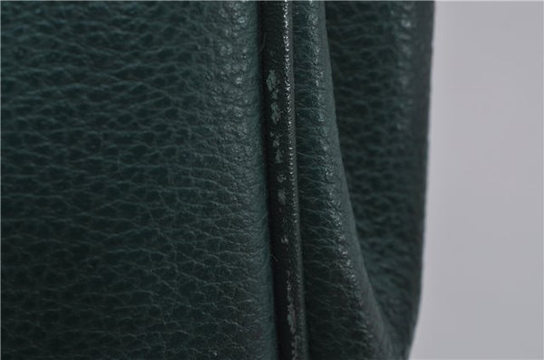 Authentic GUCCI Vintage Shoulder Cross Body Bag Purse Leather Green 9120D