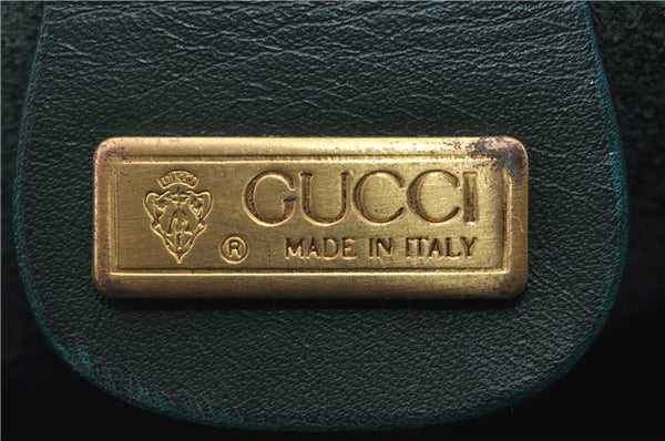 Authentic GUCCI Vintage Shoulder Cross Body Bag Purse Leather Green 9120D