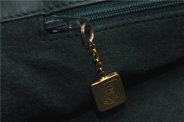 Authentic GUCCI Vintage Shoulder Cross Body Bag Purse Leather Green 9120D